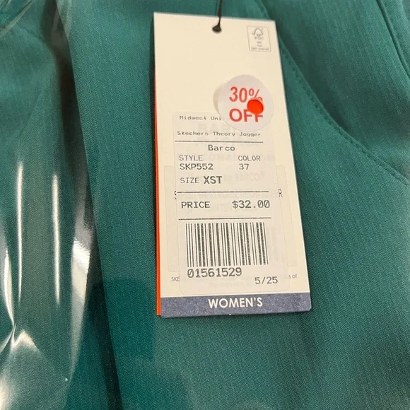 NWT Sketchers Hunter Green Jogger Scrub Pants Multi Sizes - Picture 12 of 13